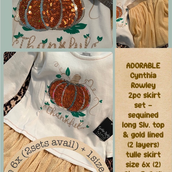 ADORABLE New w/tags! TWINS? 2 avail 
Cynthia Rowley
2pc skirt set -
sequined - Picture 1 of 4